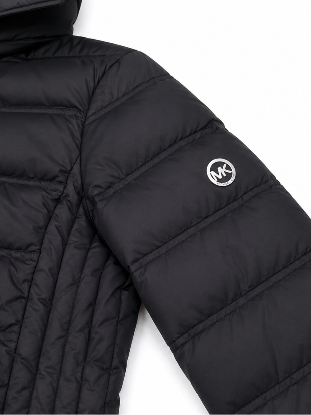 Michael Kors Women’s Black Long Hooded Puffer Coat Jacket Size M - Picture 3 of 5